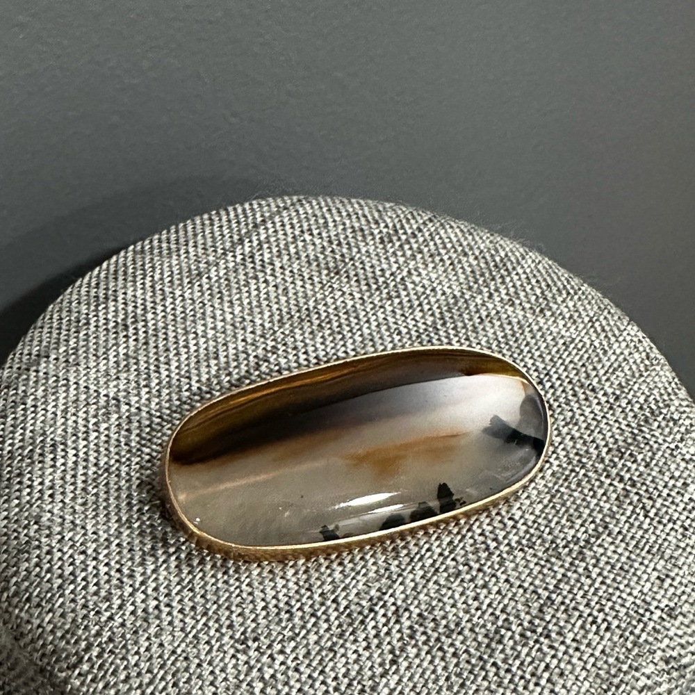 Antique Agate Gold Filled Brooch Pin-Edwardian Era Fine Brooch